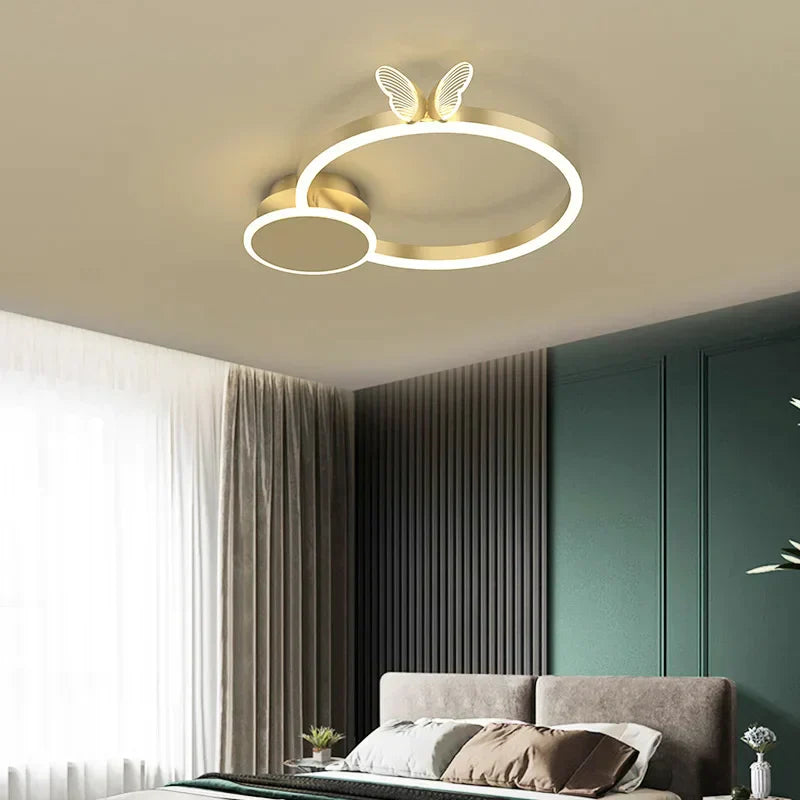 DecorBites™ Butterfly Light: Modern Round Ceiling Lamp for Light Luxury Living Room, 2024 New Model