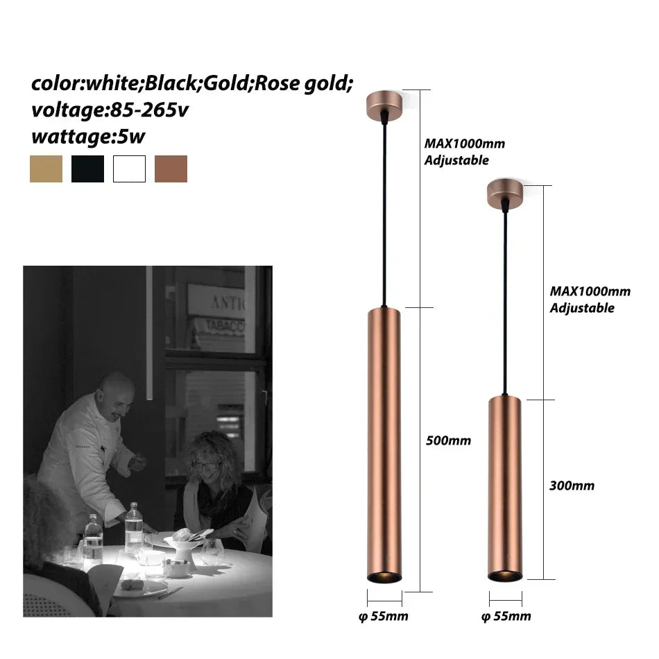 DecorBites™ LED Tube Pendant Light 5W - Kitchen Dining Shop Decor Fixture