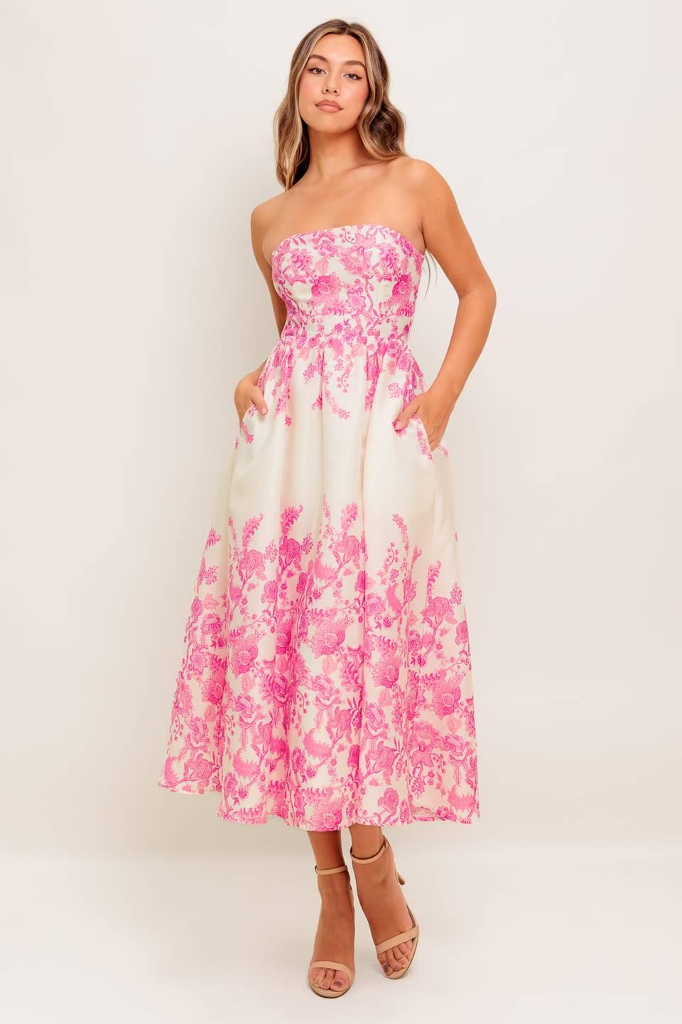 COCO LOCOS WOVEN MIDI DRESS