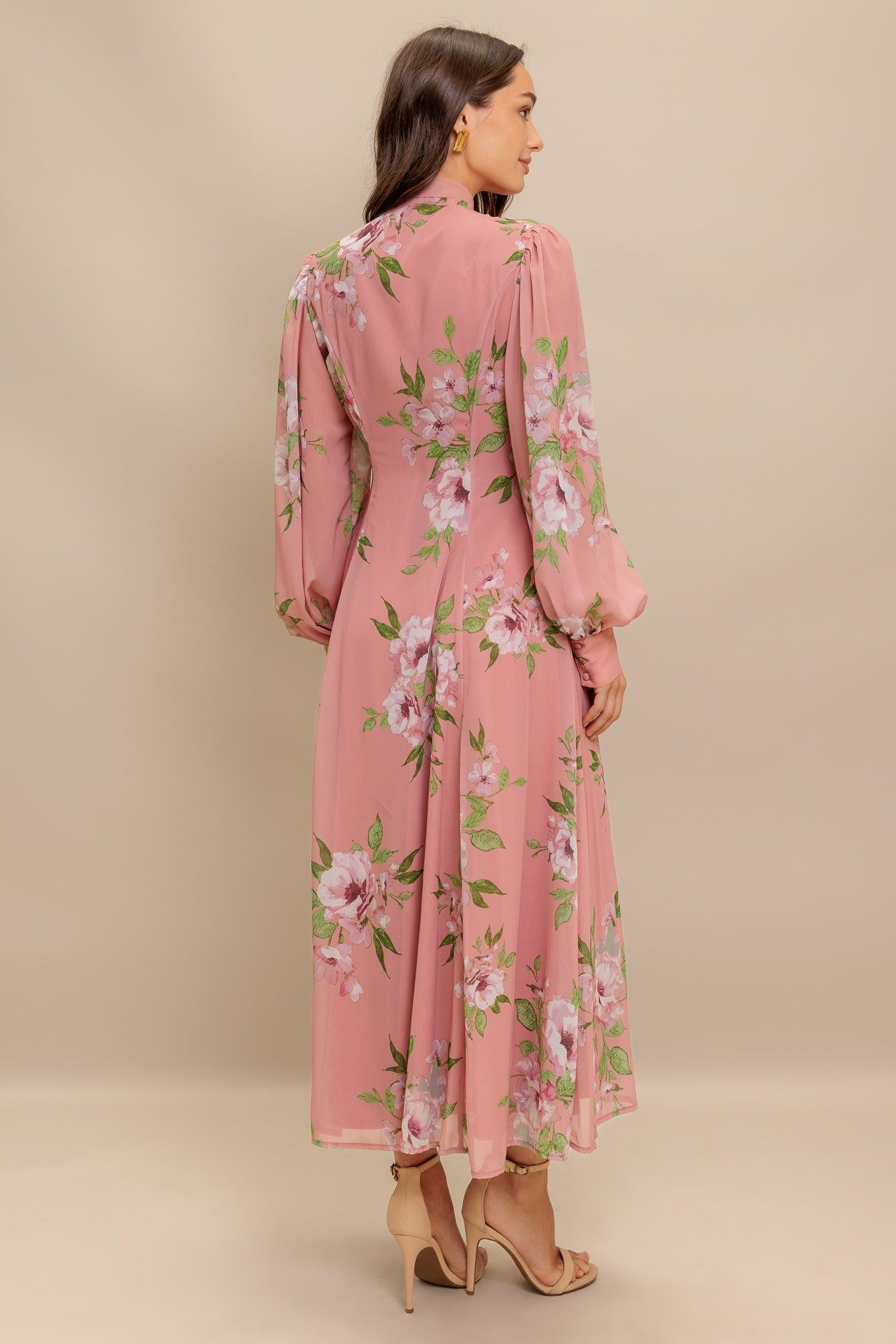 BLUSH BOTANICA WOVEN MIDI DRESS