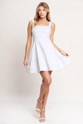 FIRST DATE FEELS WOVEN TWILL MINI DRESS