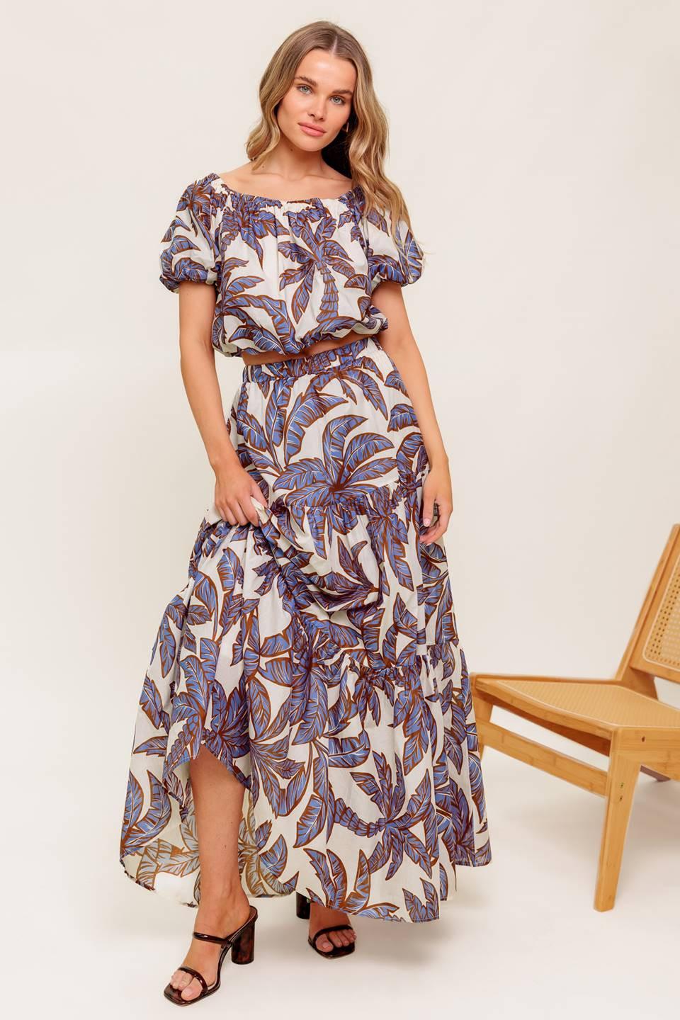 PETAL WALTZ WOVEN MAXI SKIRT
