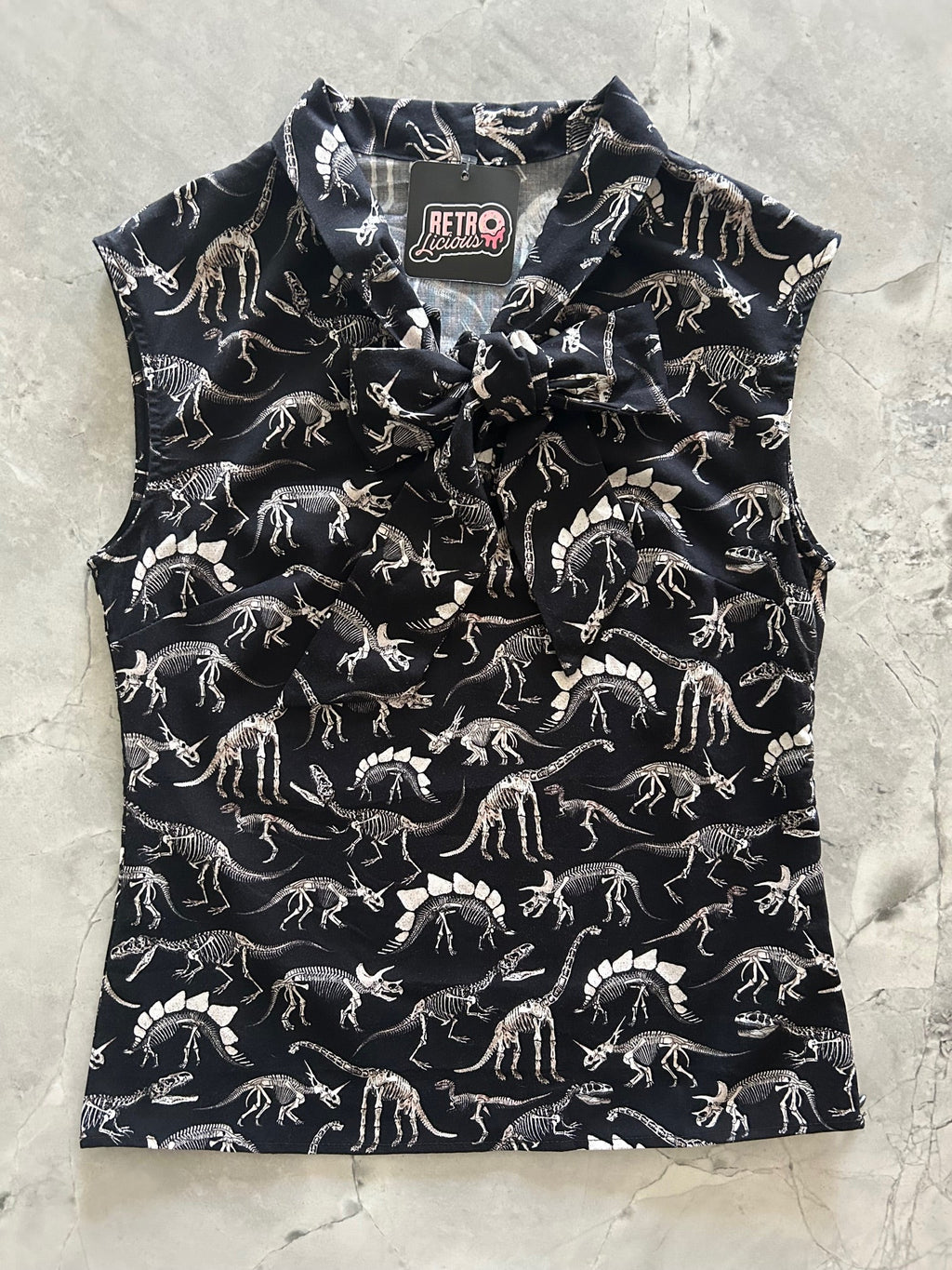 Dino Bones Bow Top - 1X only
