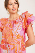 EVENING GLOW PINK WOVEN TOP