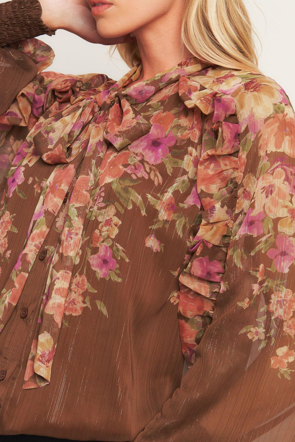 EARTHLY ROMANCE WOVEN TOP