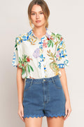 SUMMER PORCELAIN WOVEN TOP