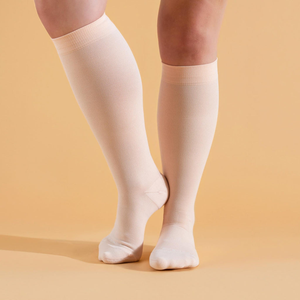 Knee-High Compression Socks – 3 Pack Solids Black/Rose/White