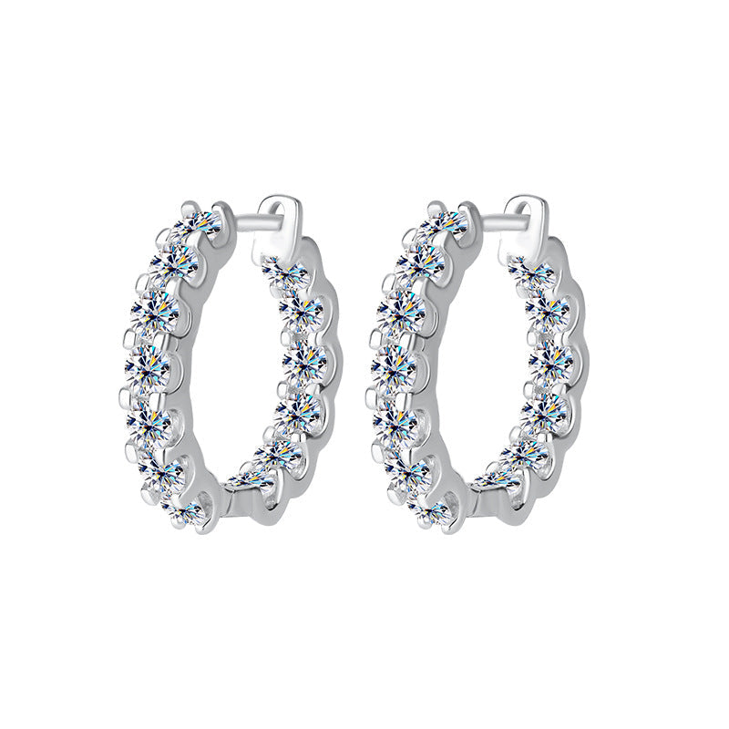 S925 Silver Moissanite Full Diamond Earrings