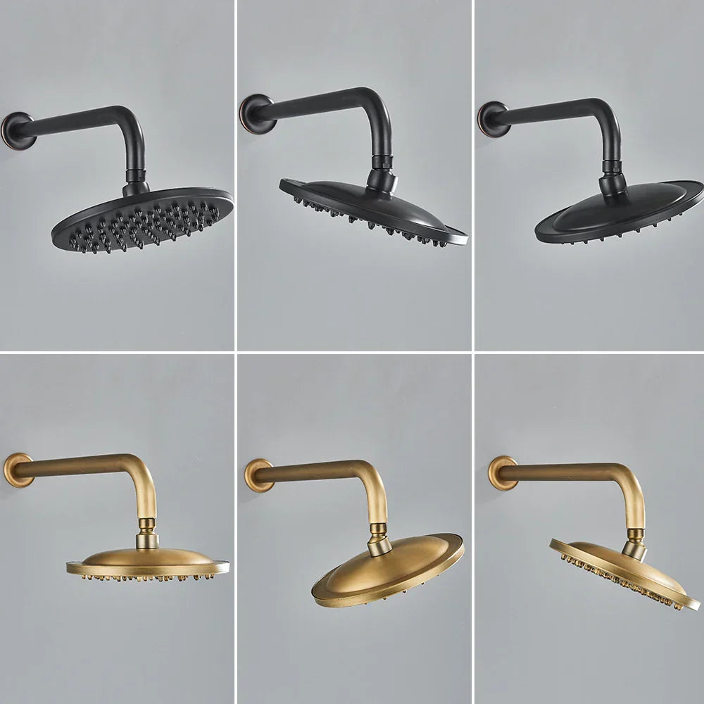 DecorBites™ Brass 8" Rainfall Shower Faucet Set Wall Mounted Mixer System for Bath
