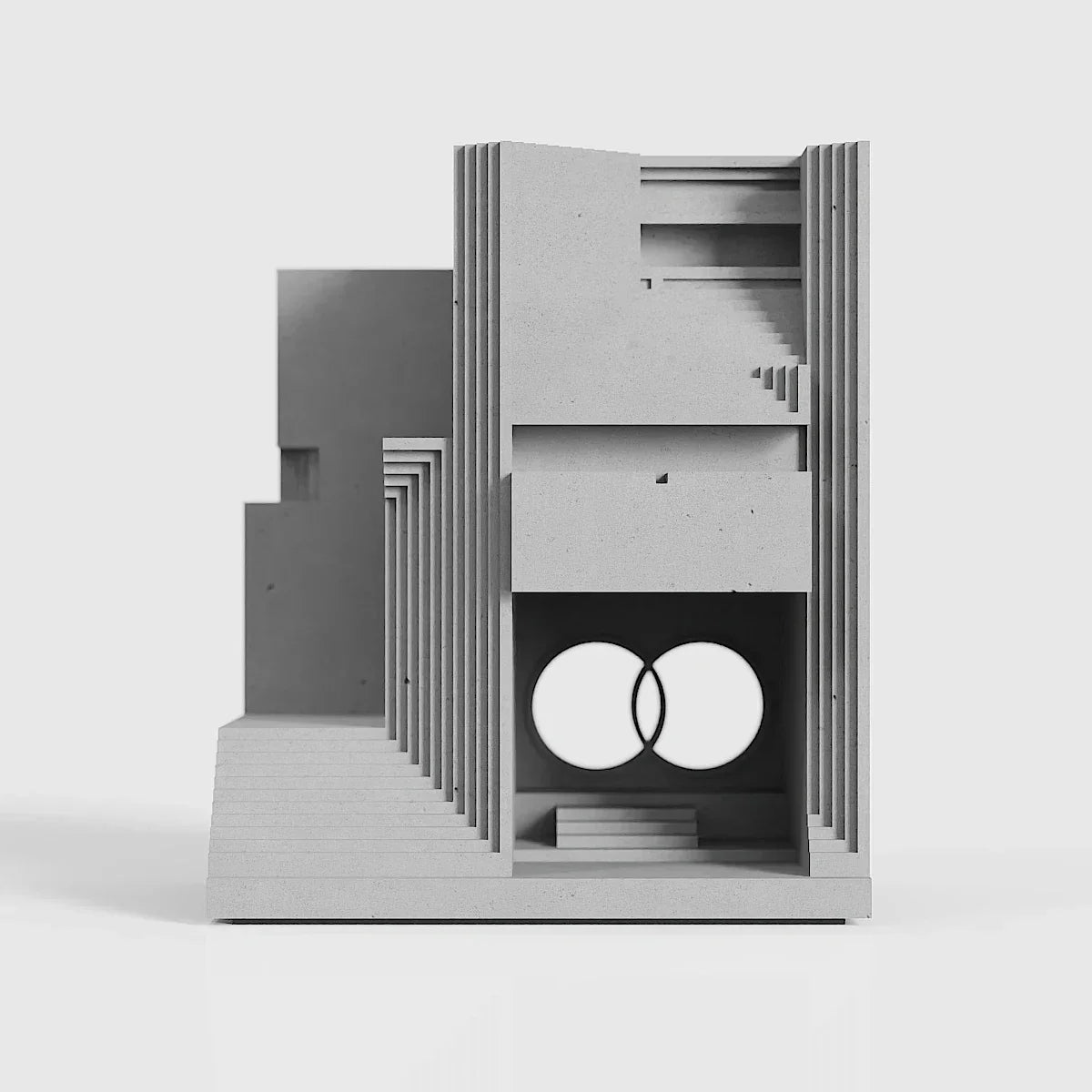 DecorBites™ Concrete Home Decoration: Brian Family Cemetery Model for Living Room Desktop.