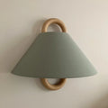 DecorBites™ Beech Wood Wall Lamp: Wabi-sabi Style Fabric Art for Living Room, Bedroom, or Porch