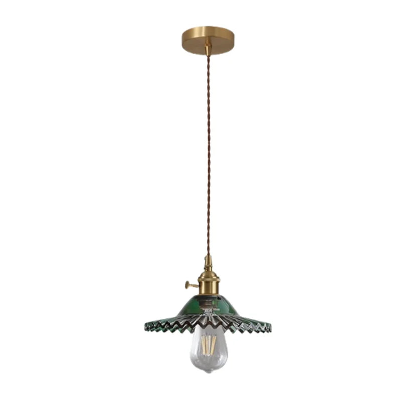 DecorBites™ Green Glass LED Pendant Lights - Nordic Minimalist Style for Bedroom, Living Room