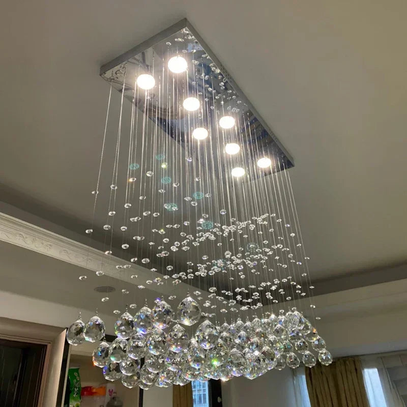 DecorBites™ Crystal Chandelier LED Pendant Light for Living Room, Cafe, Office, Home