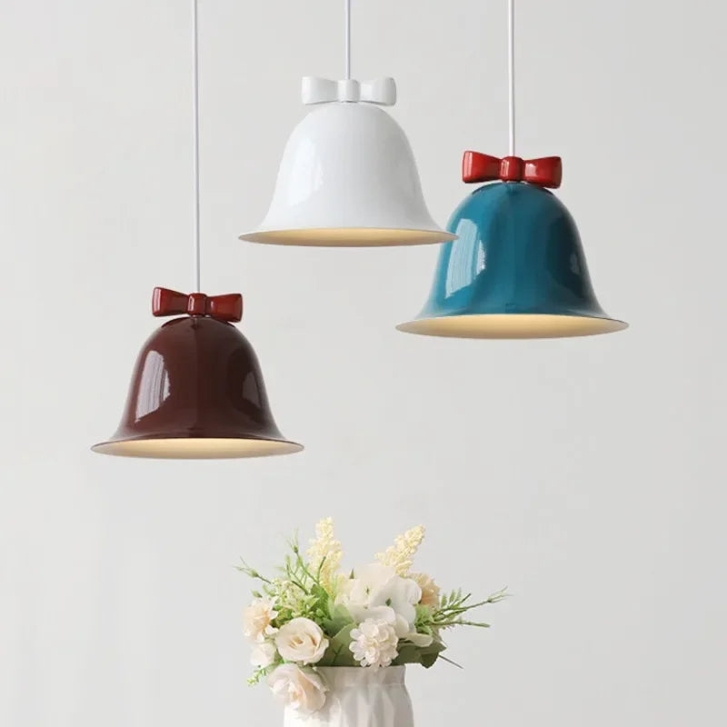 DecorBites™ Bowknot Bell LED Chandelier: Modern Nordic Restaurant Cafe Indoor Lighting Fixture