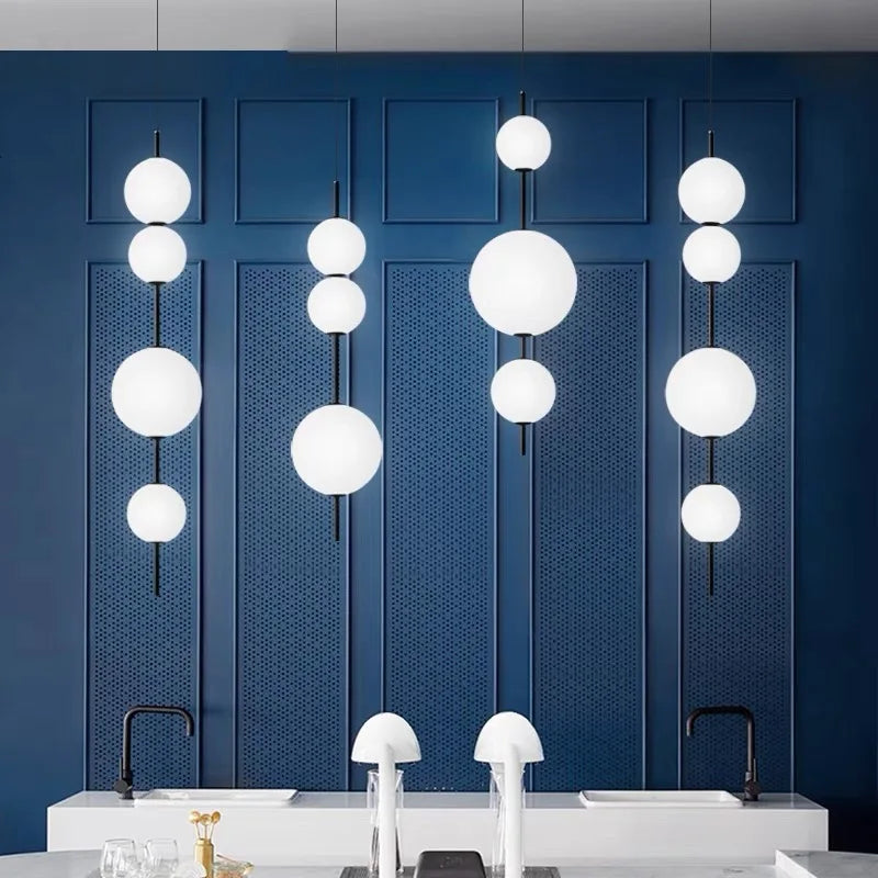 DecorBites™ LED Glass Beads Pendant Chandelier - Elegant Hanging Lighting Fixture