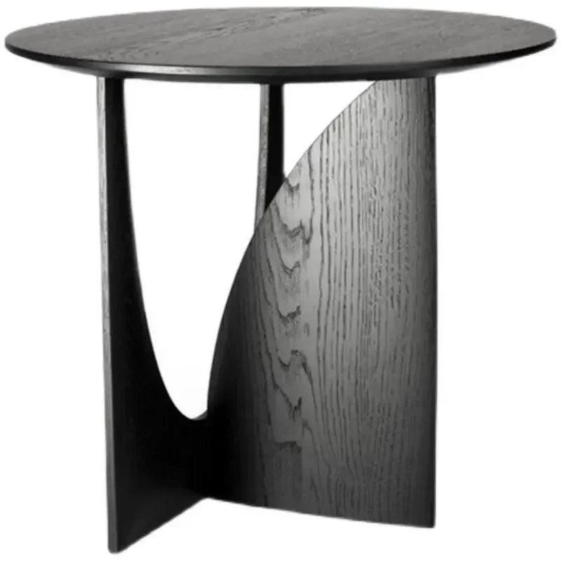 DecorBites™ Circular Walnut Wood Coffee Table for Living Room with Solid Nordic Design