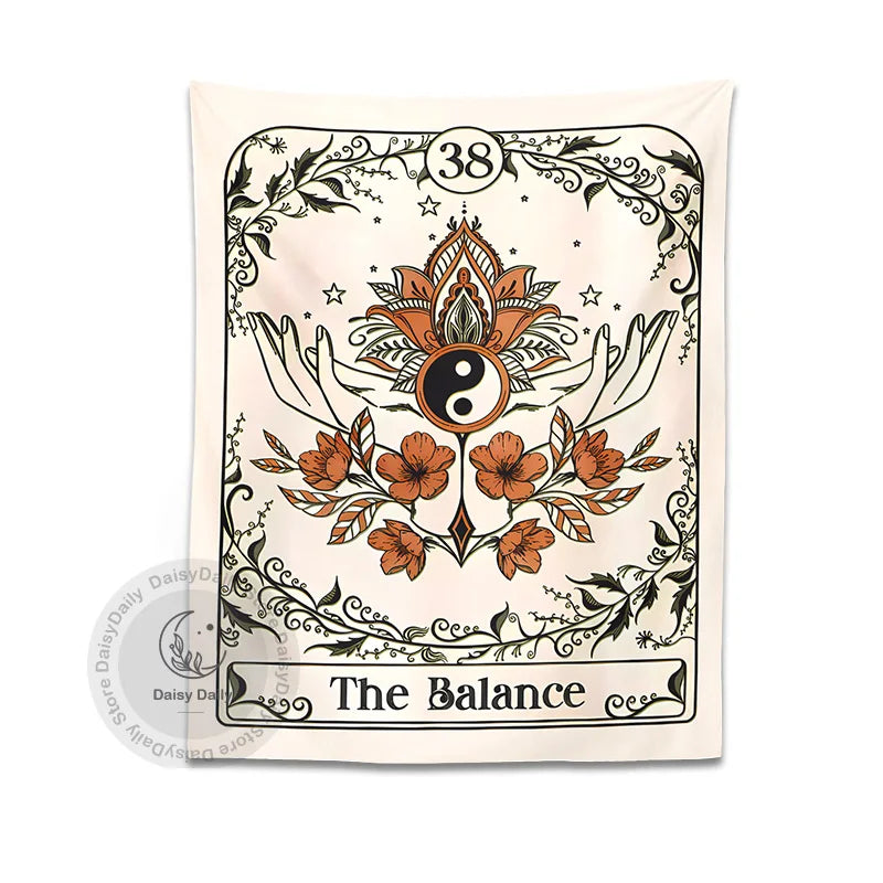 DecorBites™ Balance Tarot Tapestry Wall Hanging - Mystical Bohemian Sun Moon Decor