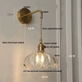 DecorBites™ Glass & Copper Green Flower LED Wall Sconce with Pull Chain