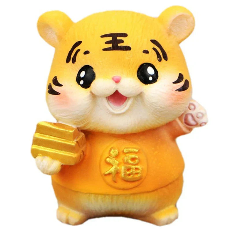 DecorBites™ Lucky Tiger Figurine | New Year Fortune Symbol Home Decor Miniature