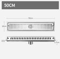 DecorBites™ Black Stainless Steel Floor Drain for Toilet Shower Room, Large Overflow, Odorproof, Rectangle
