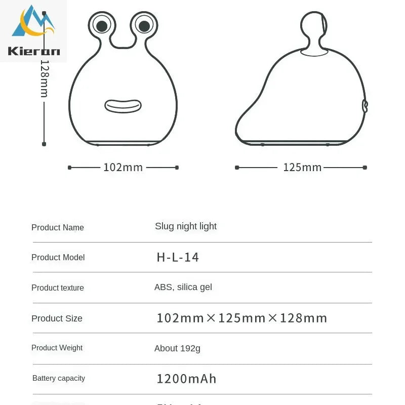 DecorBites™ Cartoon Slug Night Light: Silicone LED Lamp for Bedroom, Baby Feeding, Room Decor
