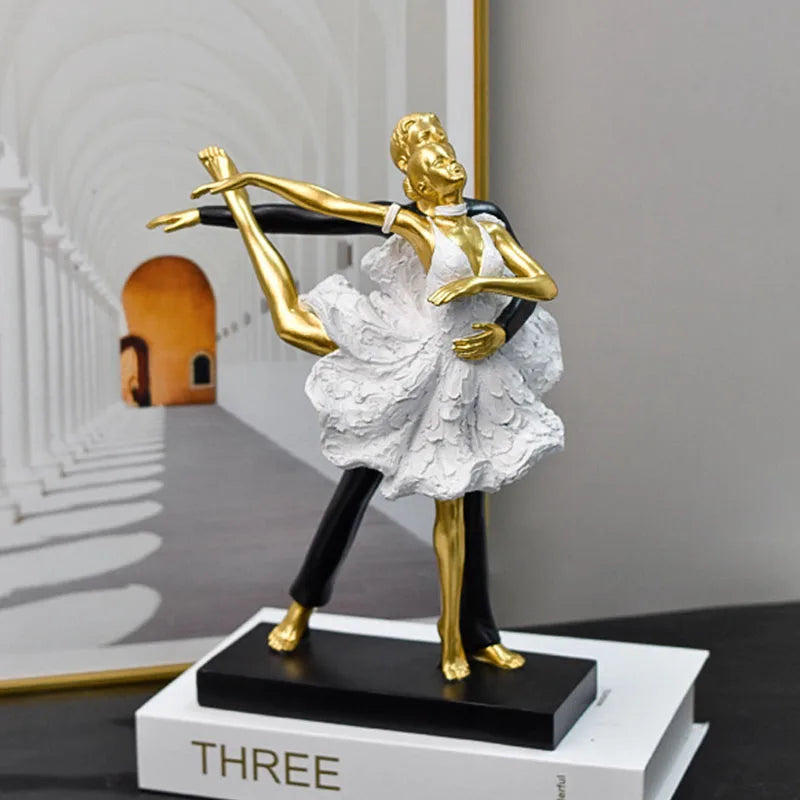 DecorBites™ Ballet Dance Girl Double Statue for Home Decor and Desktop Accessories