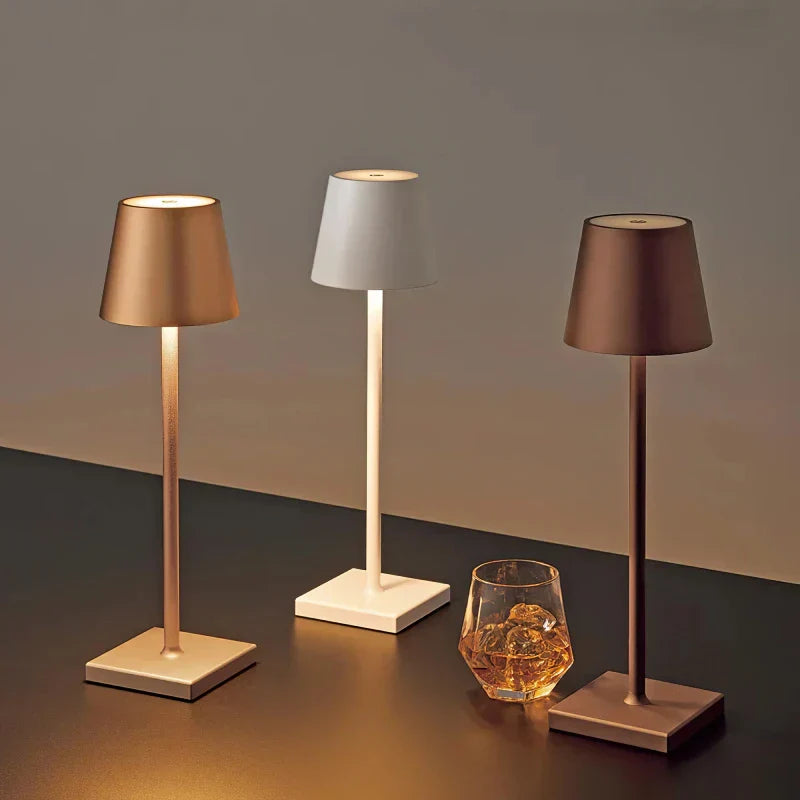 DecorBites™ Cordless LED Mosaic Table Lamp with Wireless Charger and Touch Dimmer