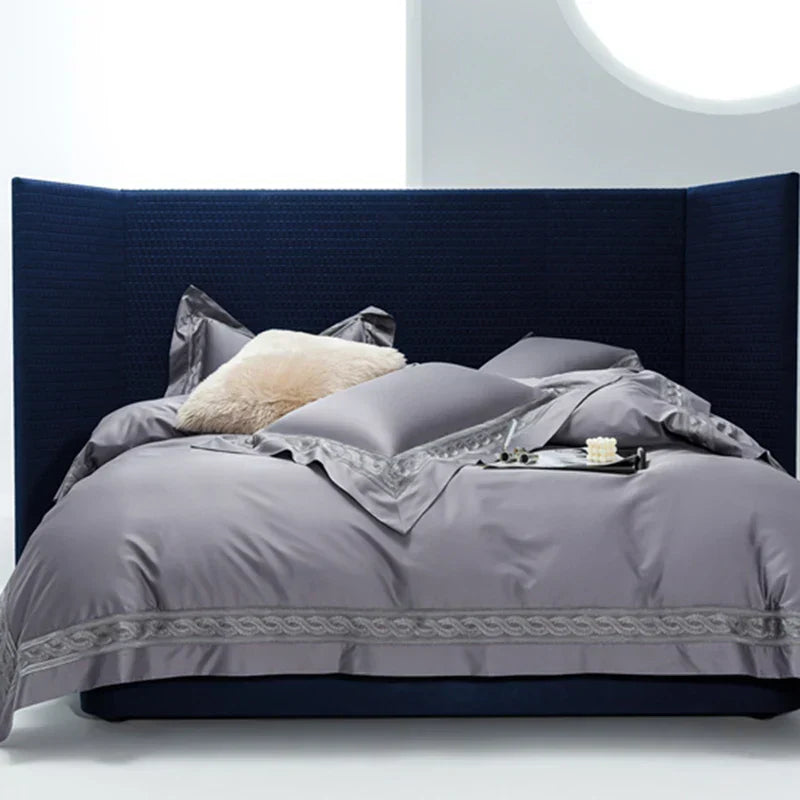 1400TC Egyptian Cotton DecorBites™ Bedding Set with Wide Edge Embroidery & Hollow Out Design