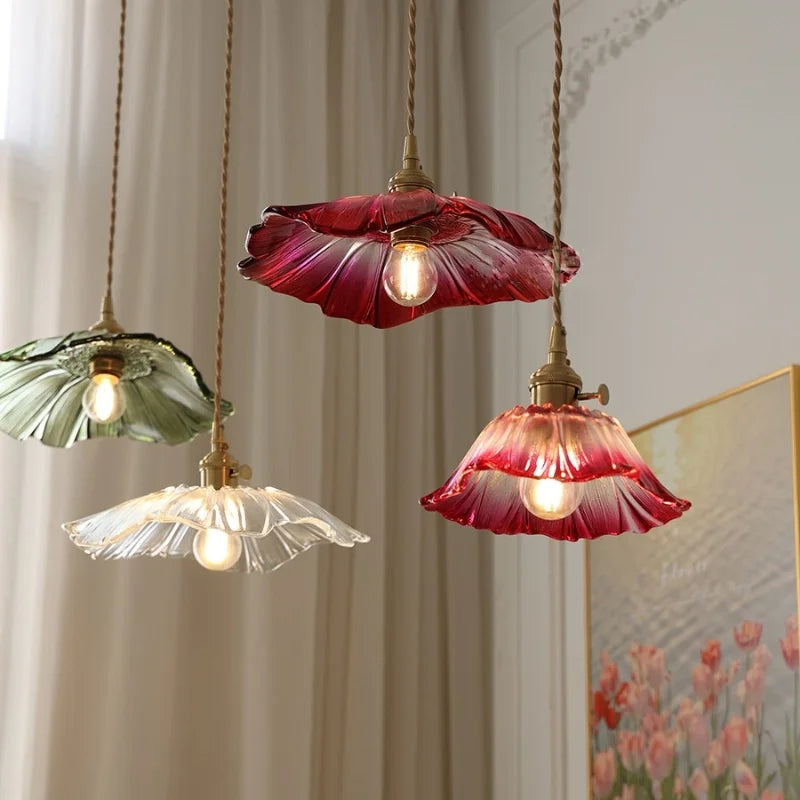 DecorBites™ Clear Glass Nordic LED Pendant Light Fixture with Brass Knob Switch