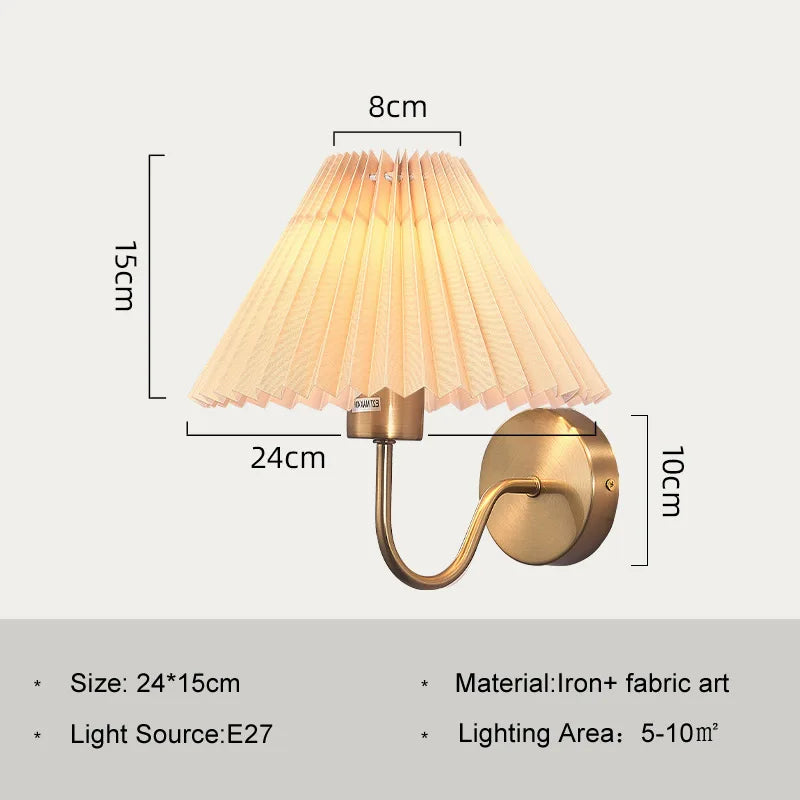 DecorBites™ Cloth Lampshade LED Wall Lamp for Bedroom & Living Room Decor