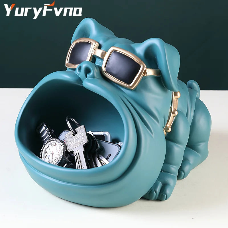 DecorBites™ Cool Dog Sculpture Table Decoration Decorative Coin Bank Storage Box