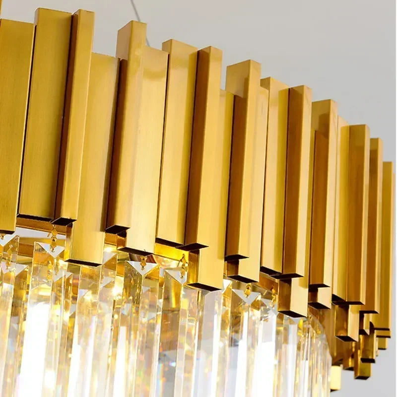 DecorBites™ Crystal Art LED Ceiling Chandelier: Luxury Living Room Round Lamp