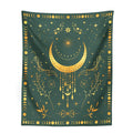 DecorBites™ Celestial Moon Phase Tapestry with Floral Accents