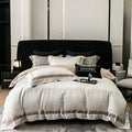 DecorBites™ Brocade Satin Jacquard Luxury Cotton Bedding Set - Duvet Cover, Sheet, Pillowcases