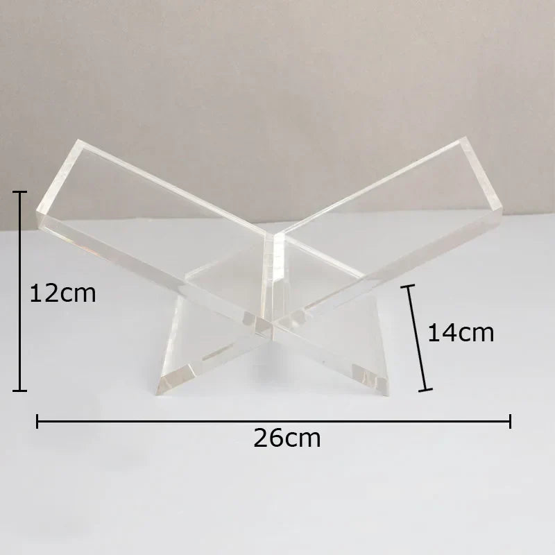 DecorBites™ Acrylic Bookshelf Marble Base Organizer Modern Home Decor Shelf Magazine Holder