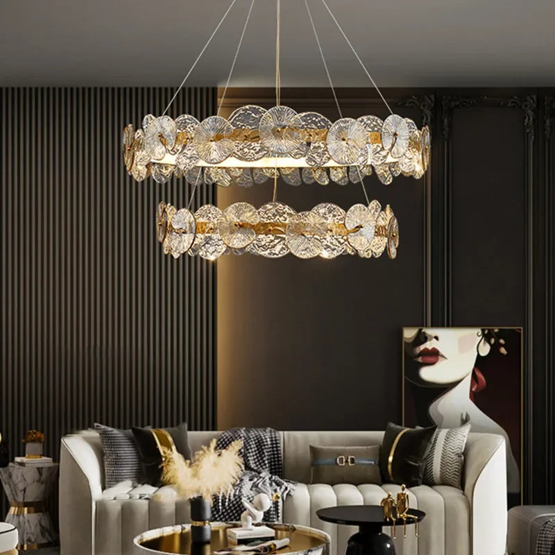 DecorBites™ LED Flower Design Ceiling Chandelier for Modern Living Room Bedroom Dining Area