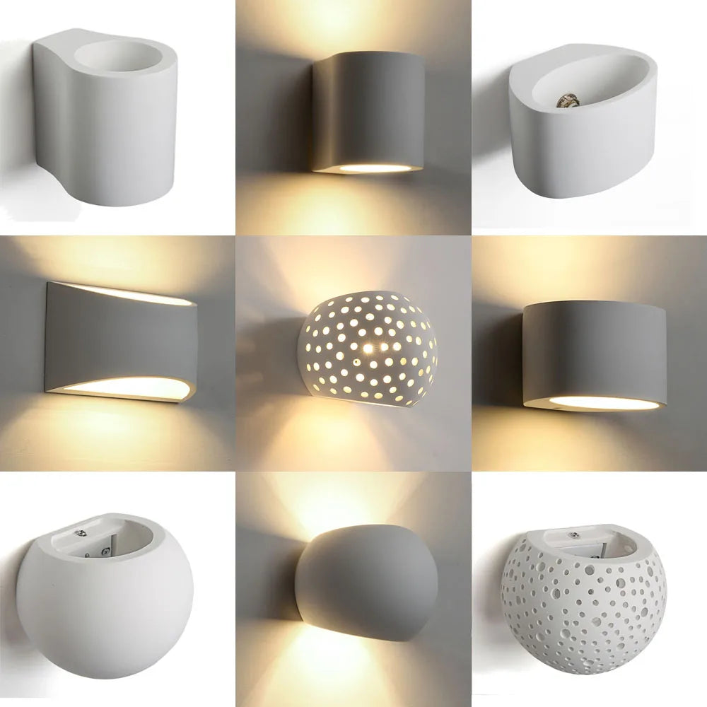 DecorBites™ Gypsum Wall Lamp 5W LED Sconces Indoor Lighting for Living Room & Bedroom