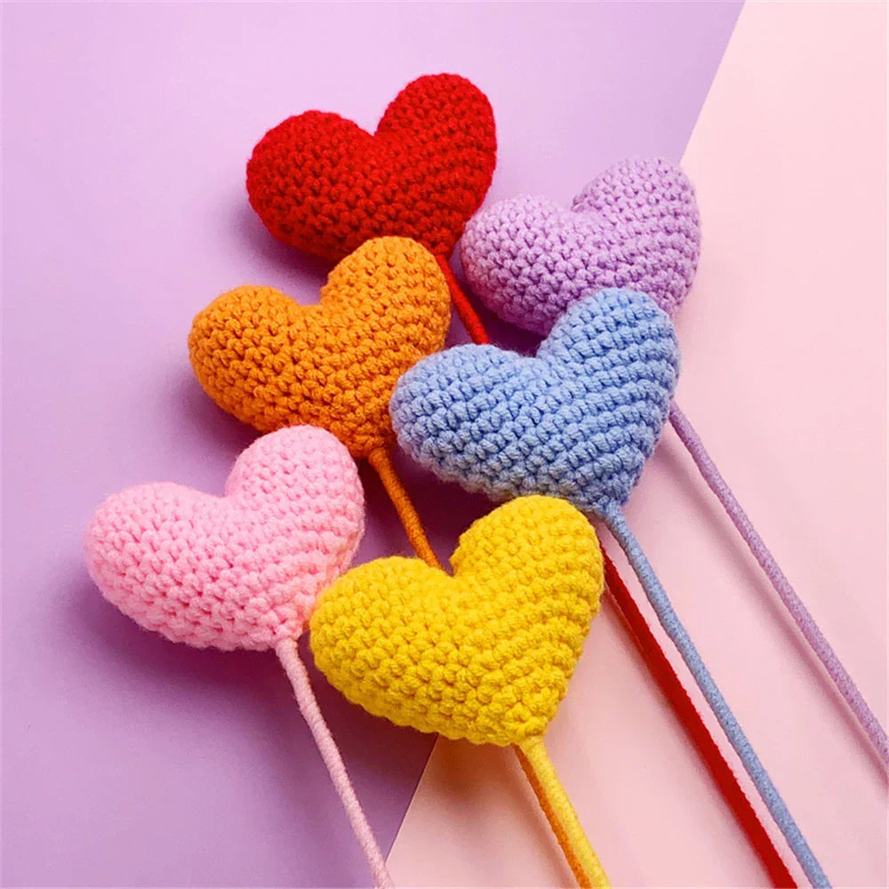 DecorBites™ Heart-Shaped Crochet Flower Bouquet - Handmade Wedding Home Decor & Family Gift