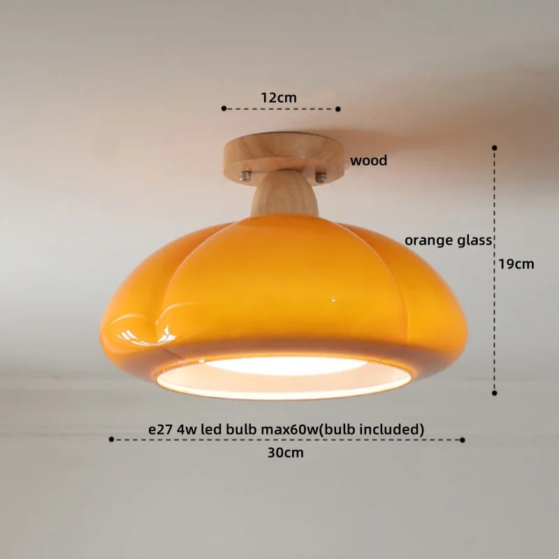 DecorBites™ Glass Copper LED Ceiling Light Fixture for Home Decor Porch Hallway Room