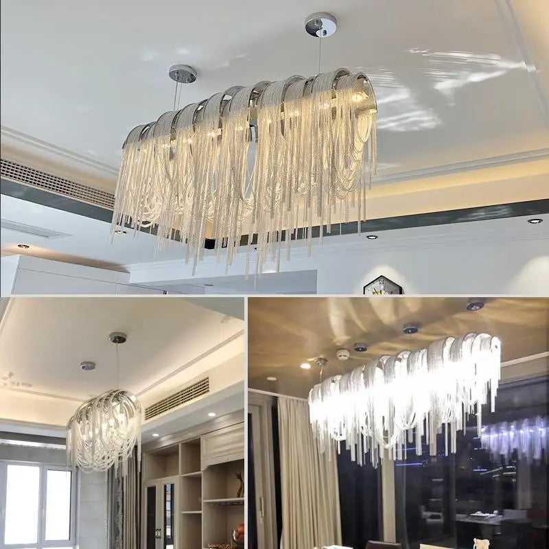 DecorBites™ Aluminum LED Chandelier for Modern Interior Decor, Living Room, Dining Room, Kitchen Island, Bedside Wall Lamp