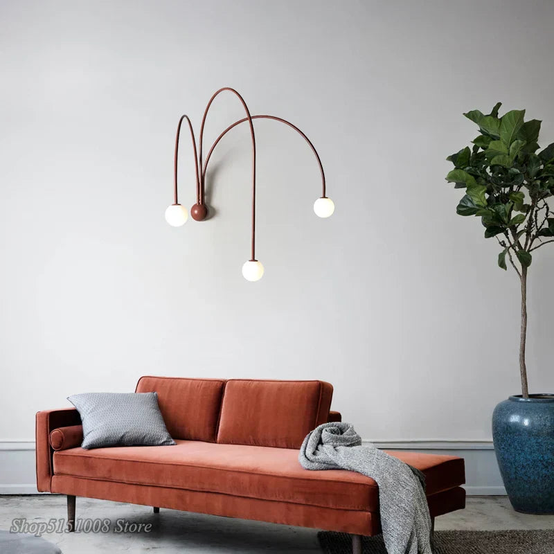 DecorBites™ Branch Glass Iron Wall Lamps: Modern Living Room Bedroom Lighting Sconce