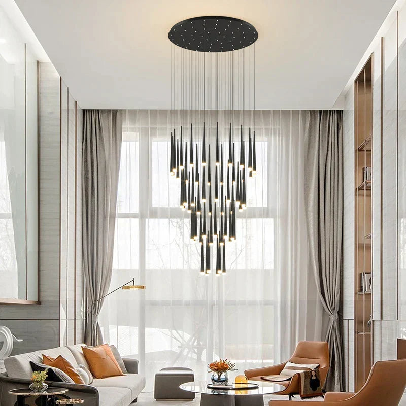 DecorBites™ LED Staircase Chandeliers: Modern Luxury for Living Room, Hall, Villa.