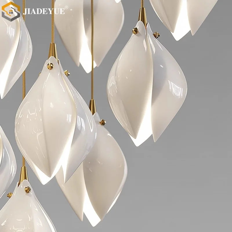 DecorBites™ Ceramic LED Staircase Pendant Light Two-Tone Adjustable for Living, Dining, Bedroom