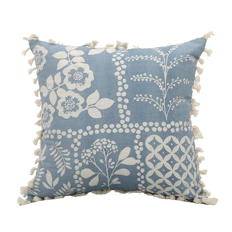DecorBites™ Blue Geometric Tufted Long Waist Pillowcase Set, 30x100cm