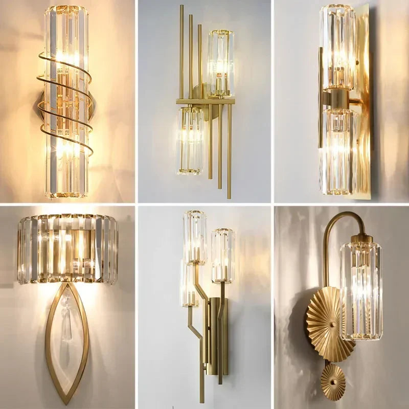 DecorBites™ Crystal Wall Lamp: Luxury LED Indoor Lighting for Bedroom & Living Room