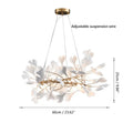 DecorBites™ Ginkgo Leaves Chandelier: Nordic Luxury Pendant Lamp for Hotel, Stairs, Living Room