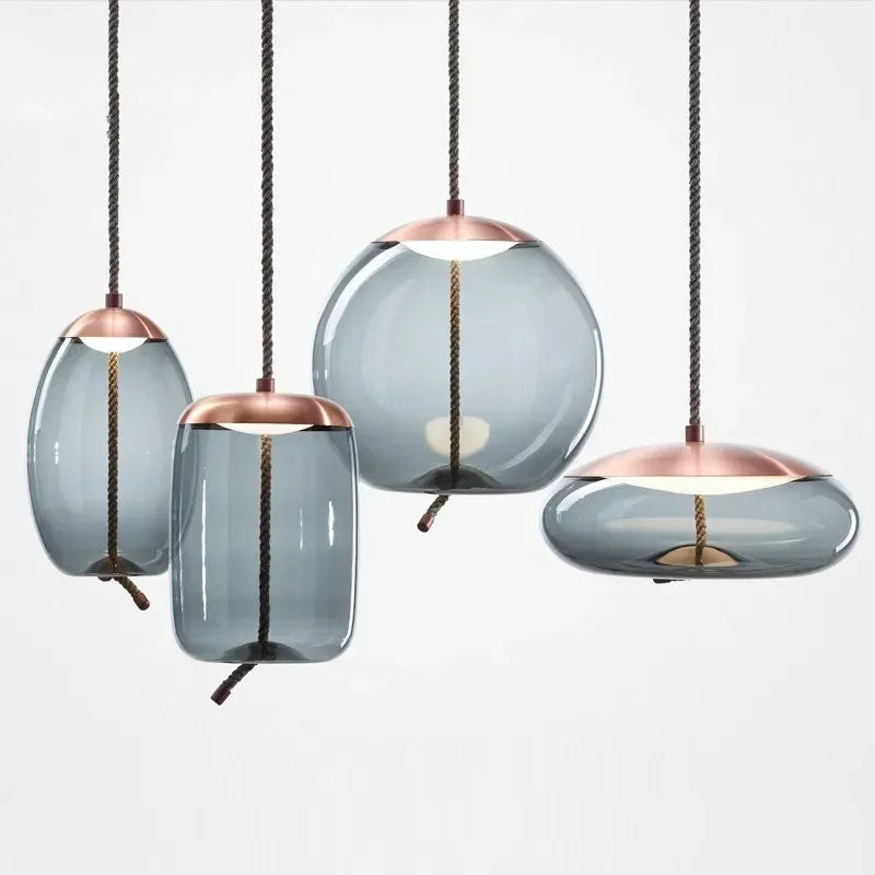 DecorBites™ BROKIS Knot Glass Pendant Chandelier Luminaria Deco Bedside Lamp
