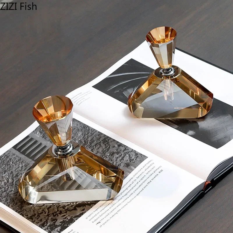 DecorBites™ Amber Crystal Perfume Bottle - Creative Aromatherapy Essential Oil Container