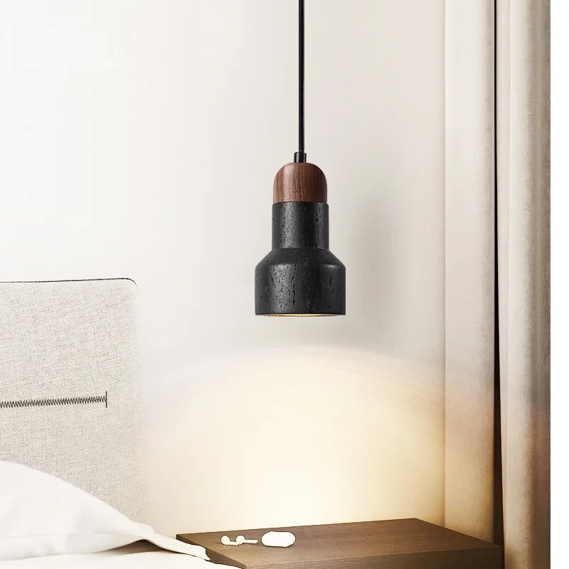 DecorBites™ Black Stone LED Hanging Pendant Light for Modern Home Decor