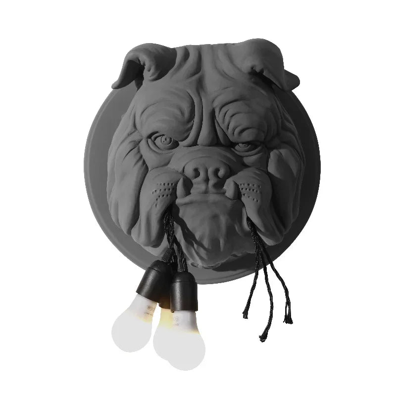 DecorBites™ Bulldog Resin Wall Lamp for Stylish Home Decor Lighting